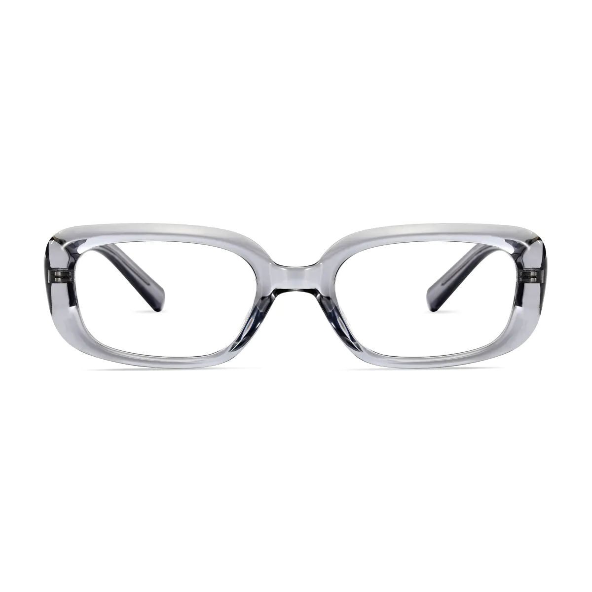 Oval Transparent Gray Eyeglasses