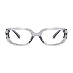 Oval Transparent Gray Eyeglasses