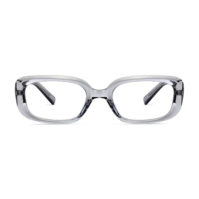 Rectangle Transparent Gray Eyeglasses