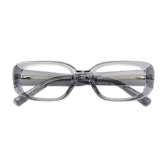 Oval Transparent Gray Eyeglasses