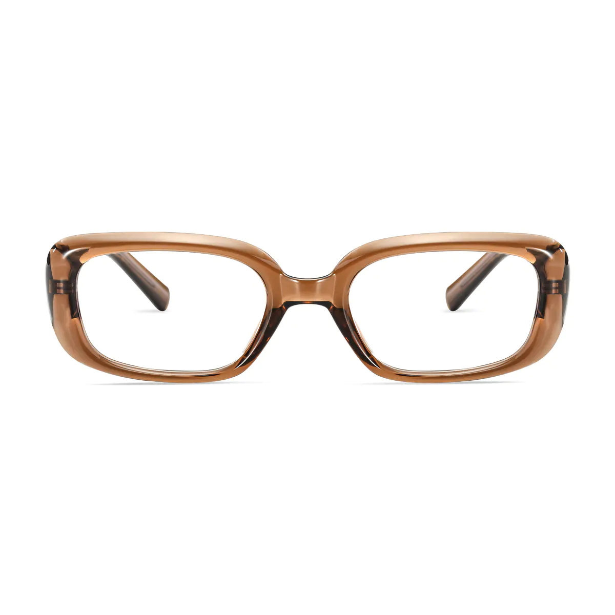 Rectangle Transparent Amber Eyeglasses