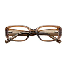 Rectangle Transparent Amber Eyeglasses