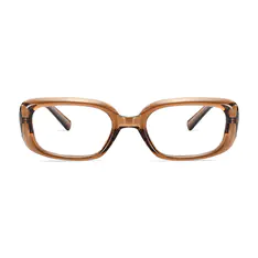 Oval Transparent Amber Eyeglasses