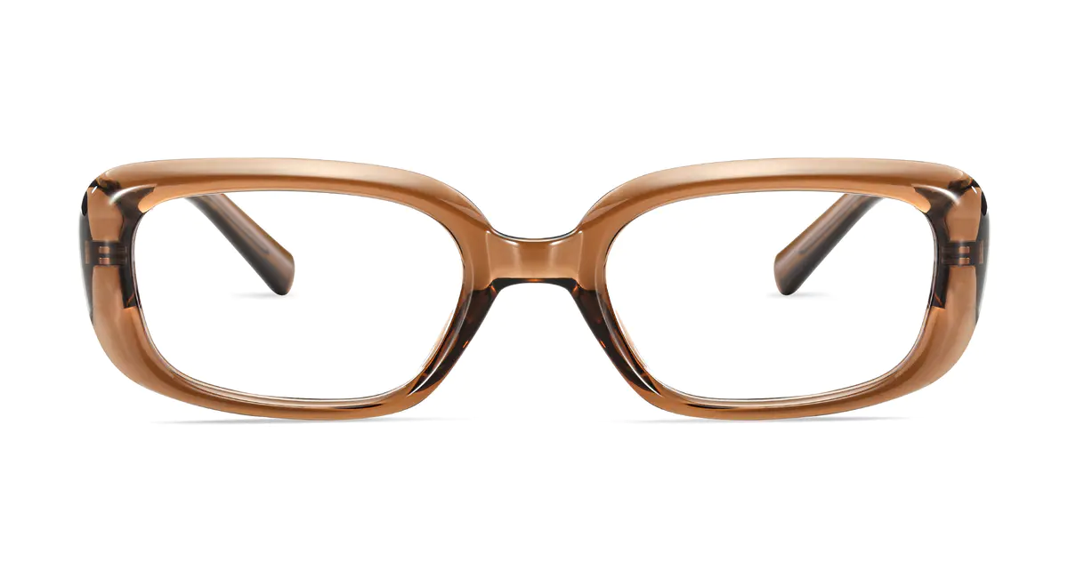 Oval Transparent Amber Eyeglasses