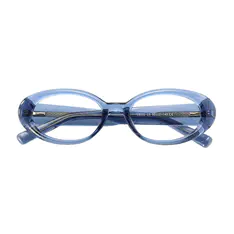 Oval Transparent Blue Eyeglasses