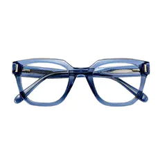 Square Transparent Blue Eyeglasses