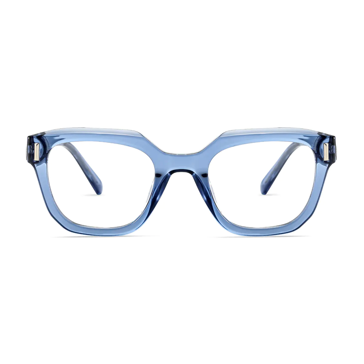 Square Transparent Blue Eyeglasses