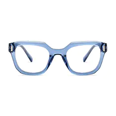 Square Transparent Blue Eyeglasses