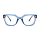 Square Transparent Blue Eyeglasses