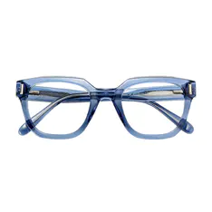 Square Transparent Blue Eyeglasses