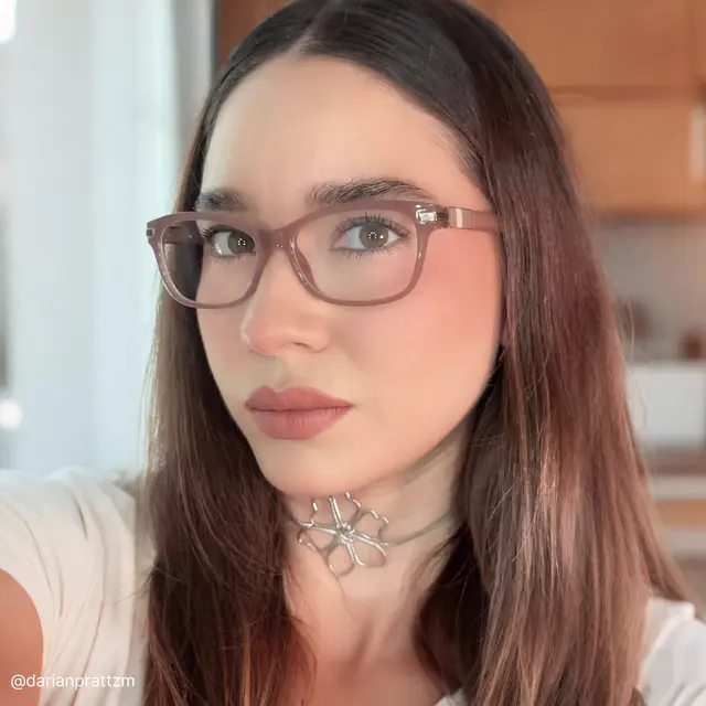 Oval Transparent Pink Eyeglasses