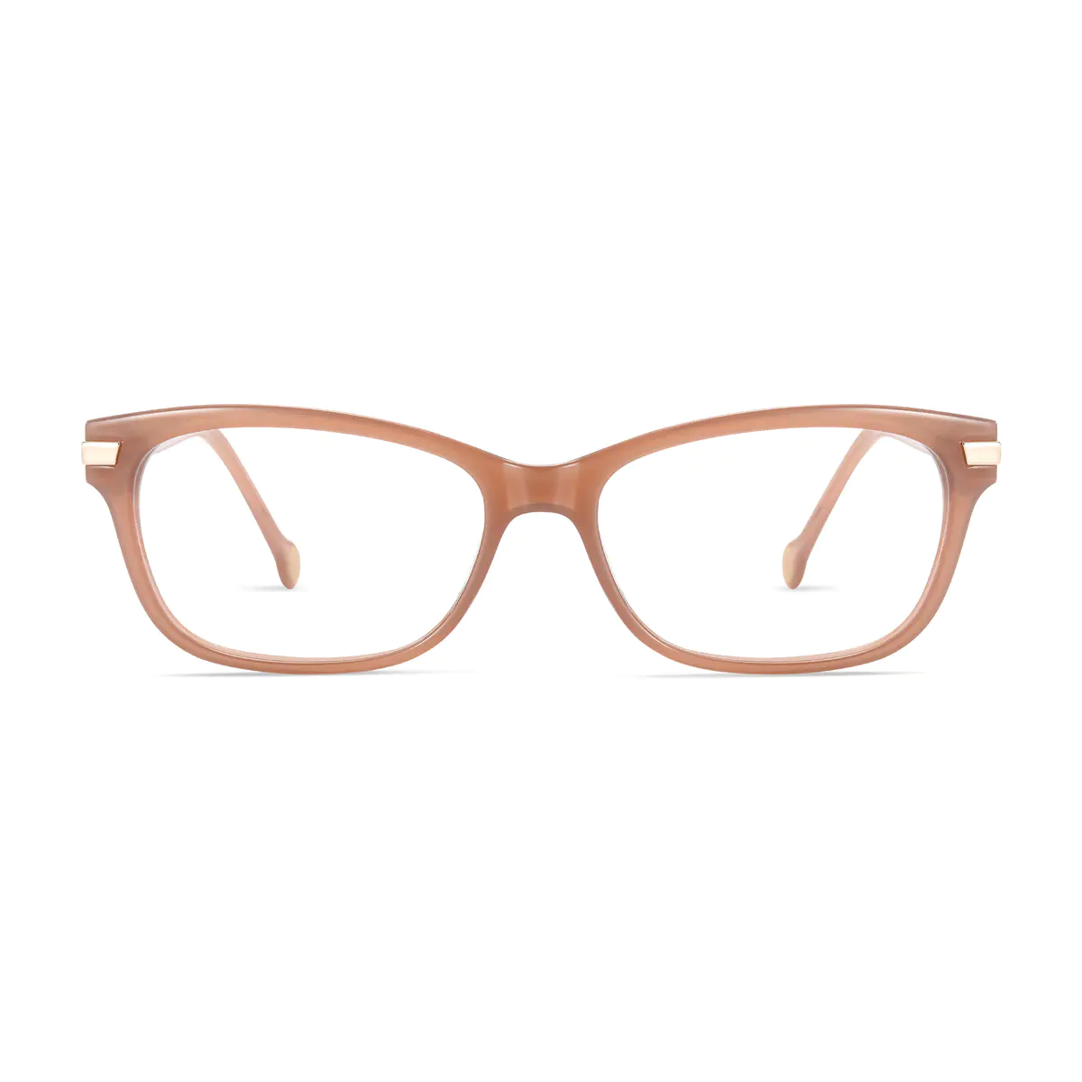 Oval Transparent Pink Eyeglasses