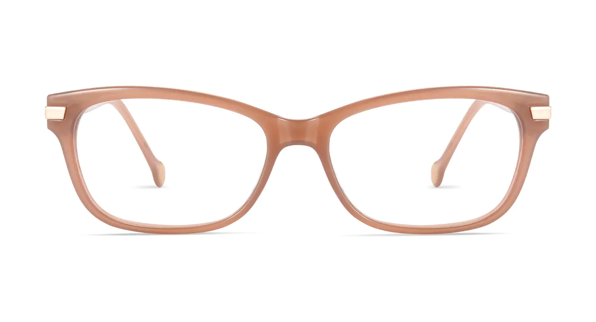 Rectangle Transparent Pink Eyeglasses
