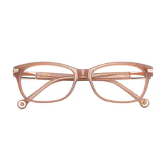 Oval Transparent Pink Eyeglasses