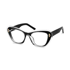 Cat-eye Black/Clear Eyeglasses