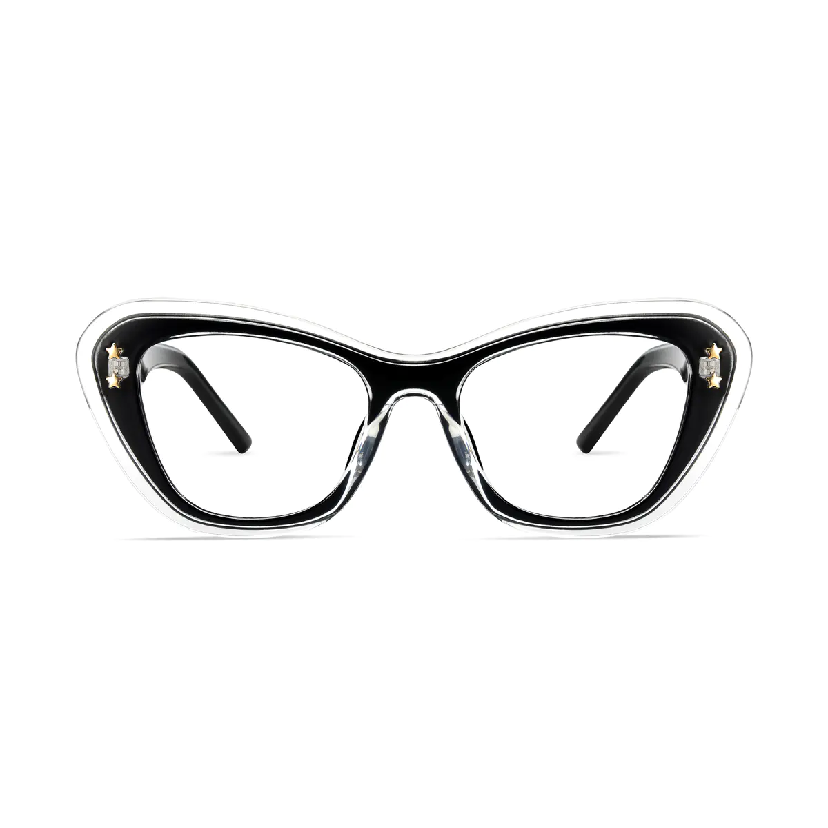 Cat-eye Black/Clear Eyeglasses