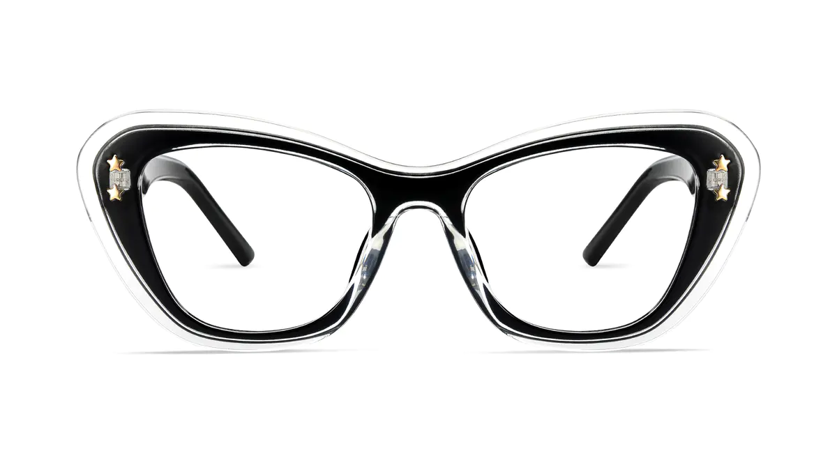 Cat-eye Black/Clear Eyeglasses