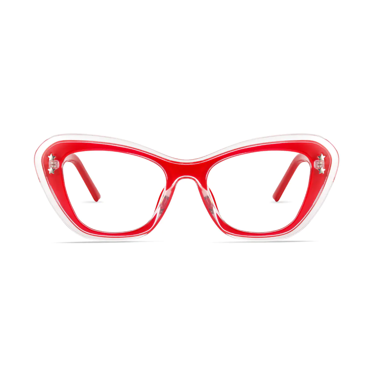Cat-eye Red/Clear Eyeglasses
