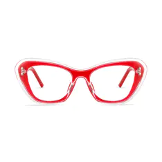 Cat-eye Red/Clear Eyeglasses