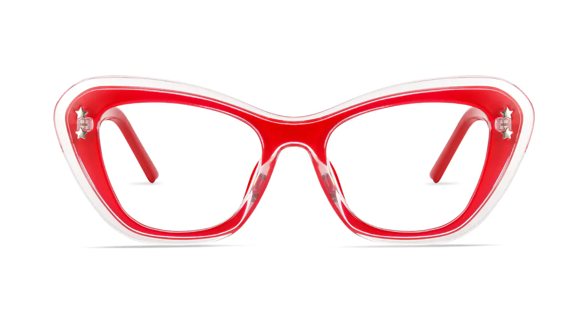 Cat-eye Red/Clear Eyeglasses