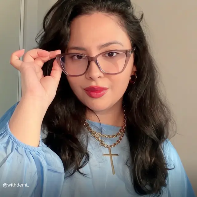 Cat-eye Transparent Gray Eyeglasses