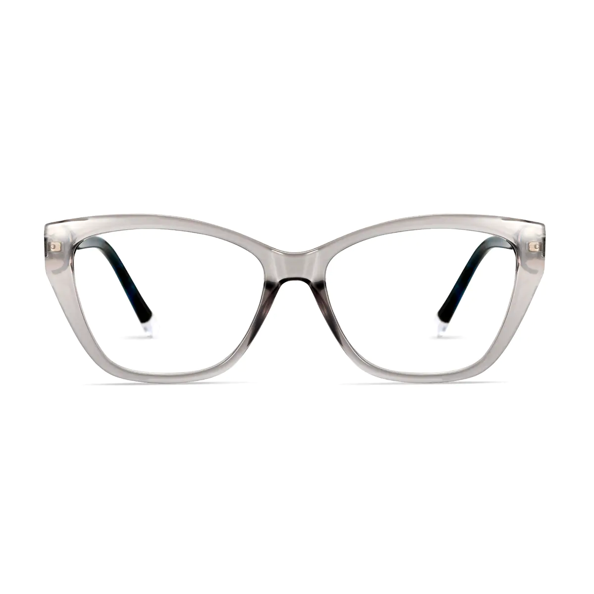 Cat-eye Transparent Gray Eyeglasses