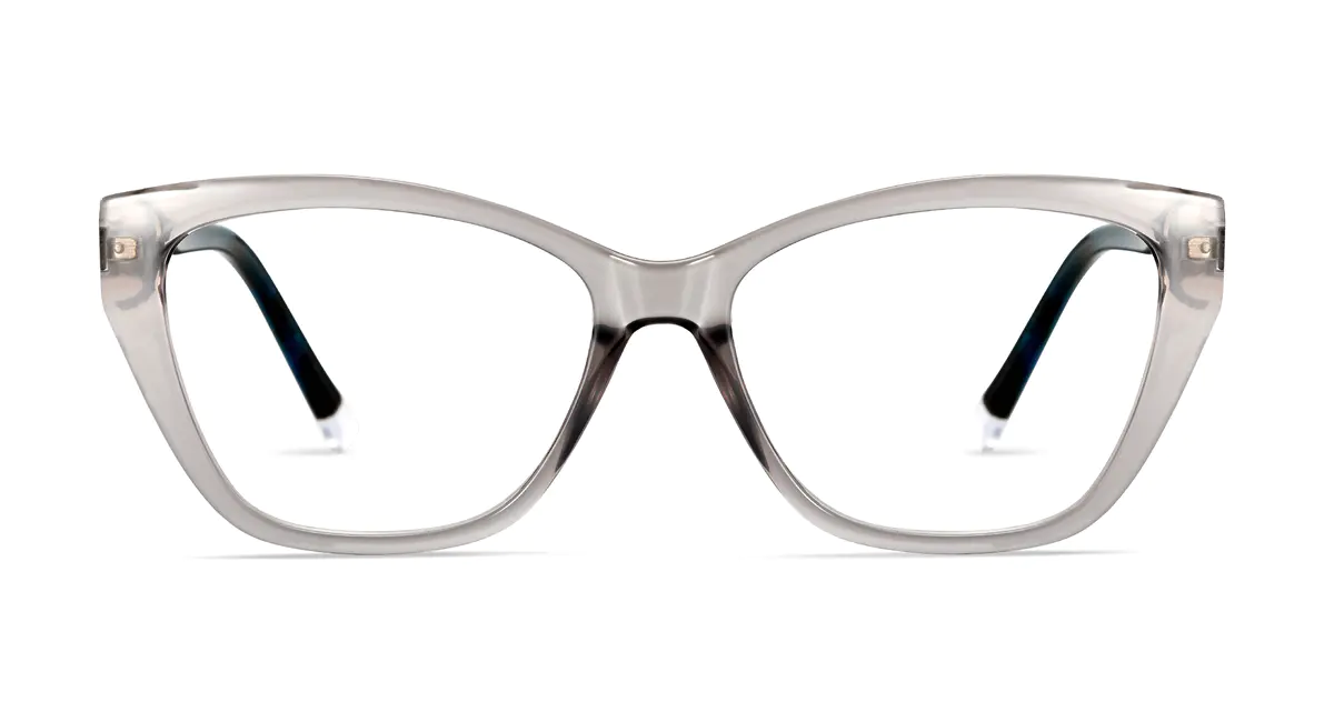 Cat-eye Transparent Gray Eyeglasses