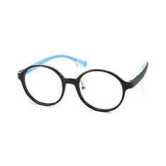 Kids' Round Black/Blue Eyeglasses