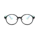 Kids' Round Black/Blue Eyeglasses