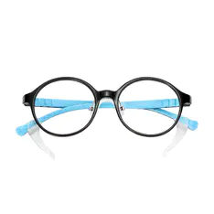 Kids' Round Black/Blue Eyeglasses