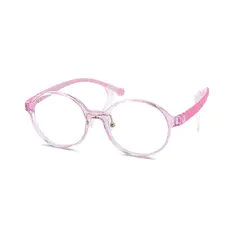 Kids' Round Transparent Pink Eyeglasses