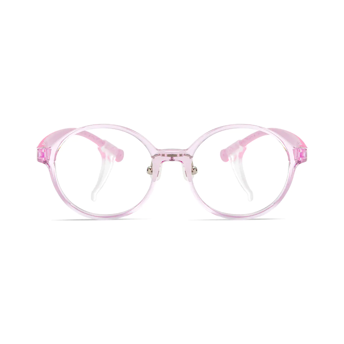 Kids' Round Transparent Pink Eyeglasses