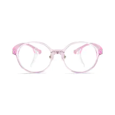 Kids' Round Transparent Pink Eyeglasses
