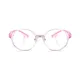 Kids' Round Transparent Pink Eyeglasses