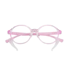Kids' Round Transparent Pink Eyeglasses