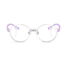 Kids' Round Transparent Purple Eyeglasses