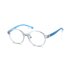 Kids' Round Transparent Blue Eyeglasses