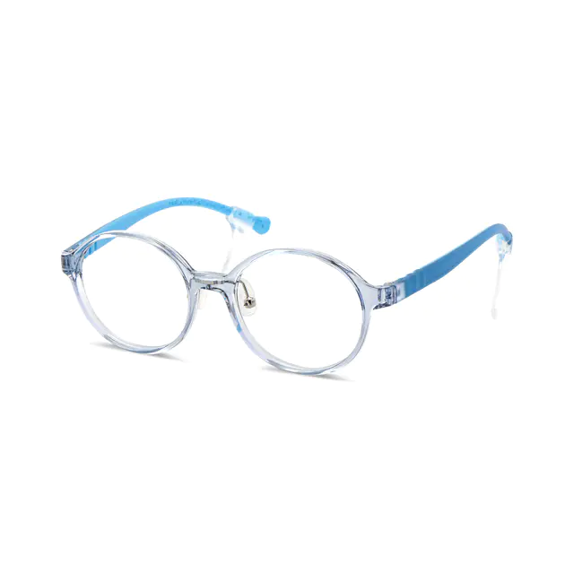 Kids' Round Transparent Blue Eyeglasses