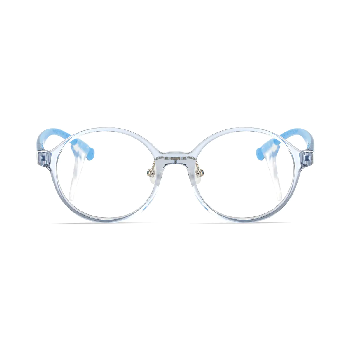 Kids' Round Transparent Blue Eyeglasses