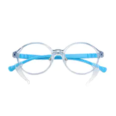 Kids' Round Transparent Blue Eyeglasses