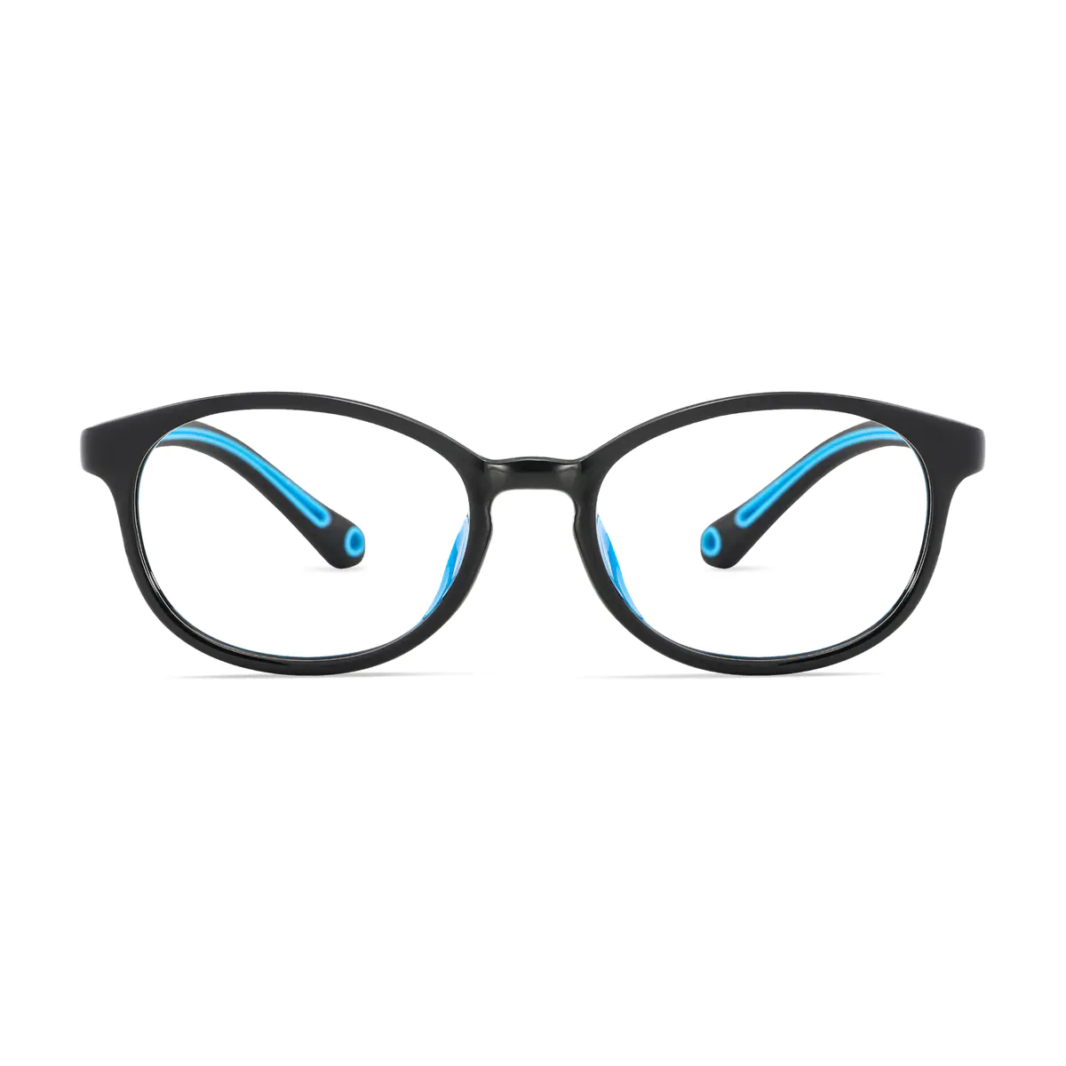 Kids'  Oval Black/Blue Eyeglasses