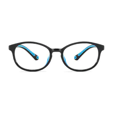 Kids' Oval Black/Blue Eyeglasses