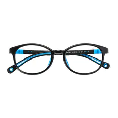 Kids' Oval Black/Blue Eyeglasses
