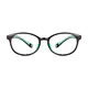 Kids' Oval Black/Green Eyeglasses