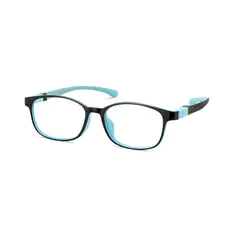 Kids' Rectangle Black/Blue Eyeglasses