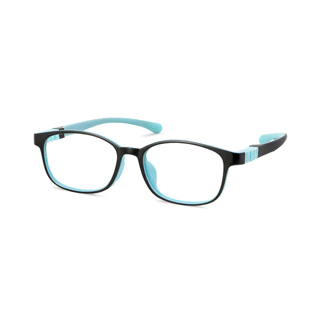 Kids'  Rectangle Black/Blue Eyeglasses
