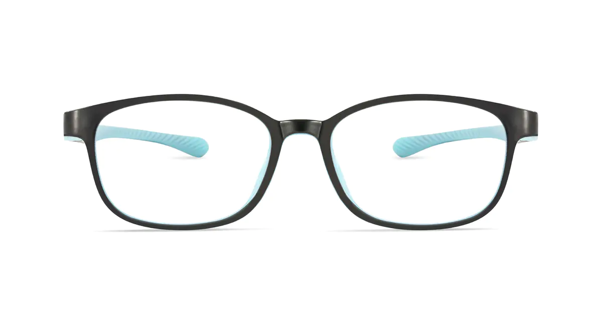Kids'  Rectangle Black/Blue Eyeglasses
