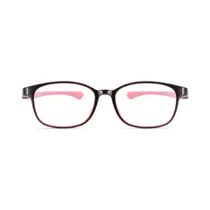 Kids' Rectangle Black/Pink Eyeglasses
