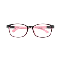 Kids' Rectangle Black/Pink Eyeglasses