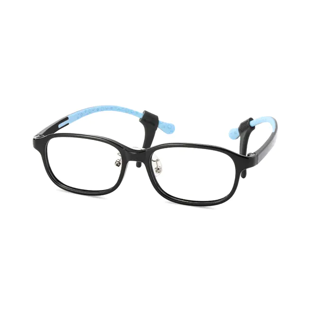 Kids' Rectangle Black/Blue Eyeglasses